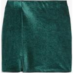 Dunkelgrüne Monki Mini Miniröcke aus Samt für Damen Größe XL 