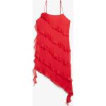 Rote Monki Midi Asymmetrische Spaghettiträger-Kleider durchsichtig für Damen Größe S 