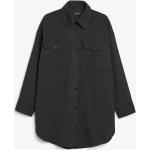 Schwarze Oversize Monki Mini Shirts mit Tasche für Damen Größe XS 
