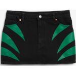 Grüne Monki Denim Bio Mini Jeans-Miniröcke mit Reißverschluss aus Denim für Damen Größe L 