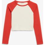 Rote Langärmelige Monki T-Shirts für Damen Größe L für den für den Sommer 