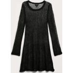 Schwarze Langärmelige Monki Mini Rundhals-Ausschnitt Strickkleider für Damen Größe XL 