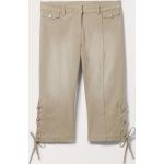 Beige Monki Capri-Jeans mit Reißverschluss aus Twill für Damen Größe L 