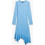 Hellblaue Langärmelige Monki Asymmetrische Asymmetrische Kleider für Damen Größe XXS 