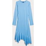 Hellblaue Langärmelige Monki Asymmetrische Asymmetrische Kleider für Damen Größe L 