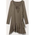 Langärmelige Monki Mini Rundhals-Ausschnitt Asymmetrische Kleider aus Jersey enganliegend für Damen Größe XL 