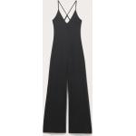 Schwarze Gesteppte Ärmellose Monki V-Ausschnitt Lange Overalls aus Modal für Damen Größe L für den für den Sommer 