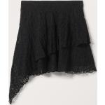 Schwarze Monki Mini Festliche Röcke mit Rüschen aus Spitze für Damen Größe XS 
