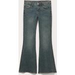 Blaue Monki Hüftjeans & Low Waist Jeans mit Reißverschluss aus Denim für Damen Größe XS Weite 24, Länge 32 