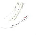 Reduzierte Weiße Paul Green High Top Sneaker & Sneaker Boots mit Reißverschluss aus Frottee für Damen Größe 38,5 
