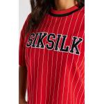 Reduzierte Rote Kurzärmelige Siksilk T-Shirts aus Baumwolle für Damen 