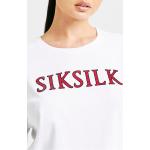Reduzierte Weiße Kurzärmelige Siksilk T-Shirts mit Strass aus Baumwolle für Damen Größe XXS 