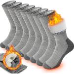 Graue Thermo-Socken aus Wolle für Herren Größe 39 für den für den Winter 