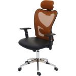 Braune Moderne Mendler Ergonomische Bürostühle & orthopädische Bürostühle  aus Kunstleder mit Armlehne 