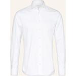 Weiße Elegante Profuomo Haifischkragen Hemden mit Umschlagmanschette aus Baumwolle enganliegend für Herren 