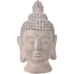 Cremefarbene Antike Progarden Buddha Figuren aus Kunststein 