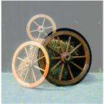 Promadino Wagenräder verzinkt aus Massivholz 