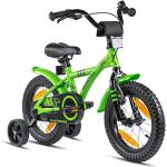 PROMETHEUS BICYCLES Kinderfahrrad 14 Zoll ab 4 Jahren - Kinder Fahrrad Mädchen Jungen Fahrrad Kinder mit Stützräder Rücktrittbremse in Grün
