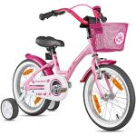 PROMETHEUS BICYCLES Kinderfahrrad ab 5 Jahren - Mädchenfahrrad 16 Zoll Kinder Fahrrad Mädchen Fahrrad Kinder mit Stützräder Rücktrittbremse in Rosa