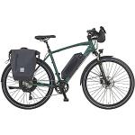 Prophete Entdecker eT300 Trekking E-Bike 28" | Diamantrahmen mit Fahrradtaschen | Damen/Herren/Elektrofahrrad| AEG Hinterradmotor | olivgrün
