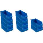 Blaue Sichtlagerboxen aus Polypropylen 