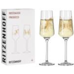 Reduzierte Goldene Ritzenhoff Champagnergläser mit Insekten-Motiv 2-teilig 