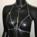 Silberne Elegante Bauchketten & Bikiniketten mit Strass für Damen für die Braut 