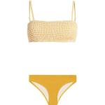 Gelbe Bandeau-Bikinis aus Polyester für Damen Größe L 