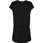 Schwarze Protest V-Ausschnitt Sommerkleider aus Viskose für Damen Größe S 