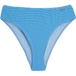 Blaue Gestreifte Protest High Waist Bikinihosen für Damen Größe L 