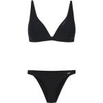 Schwarze Gestreifte Triangel-Bikinis für Damen Größe S 