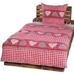 Rote Landhausstil Protex Bettwäsche Sets & Bettwäsche Garnituren mit Reißverschluss aus Fleece 135x200 