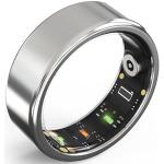 PtaTt Smart Ring, Gesundheitsüberwachungsring, Tracker für Herzfrequenzmesser, Blutsauerstoff, Körpertemperatur, Schlaf, Schrittzähler, APP, aufladbar, wasserdicht, für Damen und Herren,Silver-#8
