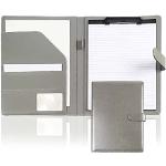 Silberne Schreibmappen & Collegemappen DIN A4 aus Leder 