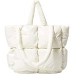 Weiße Gesteppte Hobo Bags mit Reißverschluss mit Innentaschen für Damen mini 