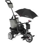 PUKY CEETY Comfort | Komfortables und sicheres Dreirad | Teleskop-Schiebestange | für Kinder ab 1,5 Jahren | mit Fußstütze | Schwarz