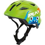 PUKY PH 8 Pro-S | Fahrradhelm für Kinder | Größe S - 45-51 cm | mit integriertem Insektenschutz | Farbe Kiwi mit Monster-Design