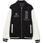 Schwarze College-Jacken mit Reißverschluss aus Kunstleder für Herren Größe XL für den für den Winter 