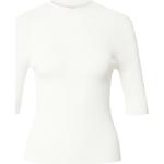 Reduzierte Weiße Halblangärmelige Comma Stehkragen Strickpullover aus Polyamid für Damen Größe 3 XL Große Größen 