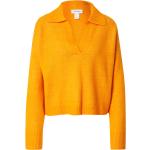 Reduzierte Orange Melierte Langärmelige Monki Strickpullover aus Wolle für Damen Größe XL 