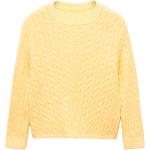 Reduzierte Gelbe Unifarbene Mango Strickpullover aus Wolle für Damen Größe M 