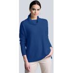 Reduzierte Royalblaue Unifarbene Casual Langärmelige Alba Moda Rollkragen Kaschmir-Pullover für Damen Größe XS für den für den Herbst 