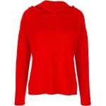 Rote Unifarbene Langärmelige Alba Moda Kaschmir-Pullover mit Kapuze für Damen Größe XS 
