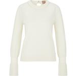 Weiße Elegante HUGO BOSS BOSS Kaschmir-Pullover mit Rüschen aus Wolle für Damen Größe XS 
