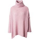 Reduzierte Altrosa Unifarbene Langärmelige Zabaione Rollkragen Strickpullover aus Wolle für Damen 