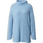 Reduzierte Hellblaue Unifarbene A Lot Less Rollkragen Strickpullover aus Wolle für Damen Größe M Große Größen 