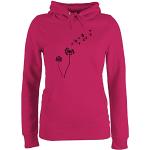 Fuchsiafarbene shirtracer Damenhoodies & Damenkapuzenpullover mit Blumenmotiv aus Baumwolle Größe XXL für den für den Winter 