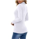 Weiße Elegante Langärmelige Die Peanuts Rollkragen T-Shirts aus Baumwolle für Damen Übergrößen Große Größen für den für den Herbst 