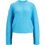 Reduzierte Blaue Langärmelige JJXX Strickpullover aus Wolle für Damen Größe L 