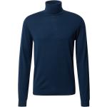Reduzierte Marineblaue Langärmelige Rollkragen Kaschmir-Pullover aus Wolle für Herren Größe XL 